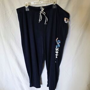 Disney Navy Pajama Pants with Blue Stitch Graphic